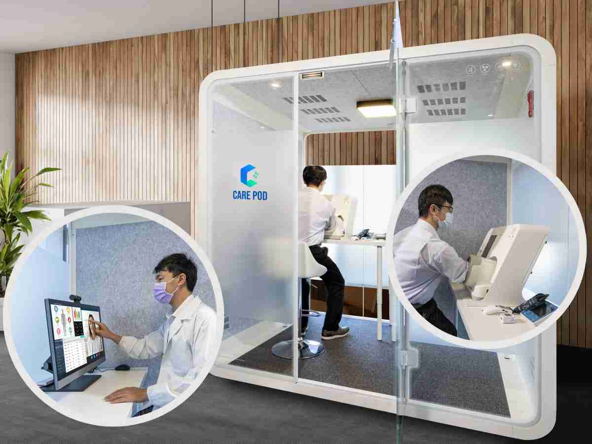 达擎于医疗科技展中展出＂远距诊疗舱＂，，，，以因应医疗数字化及社会高龄化趋势下、、复诊及慢性病患等族群对于远距看诊需求逐渐升高所推出的创新整合方案。。多功能合一、、、、高隐私性的远距诊疗舱可根据病患端与医师端的不同需求，，，提供弹性化及客制化功能，，节省医生和病患的精力及时间